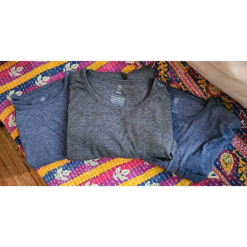 Mai We Care Mens Set Of 3 Post Surgery Shirts Size Large Charcoal Blue Snap